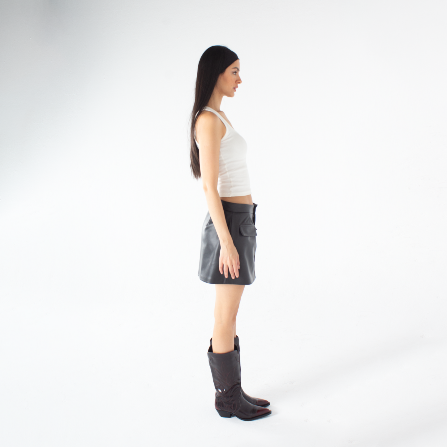 Leather Black Skirt