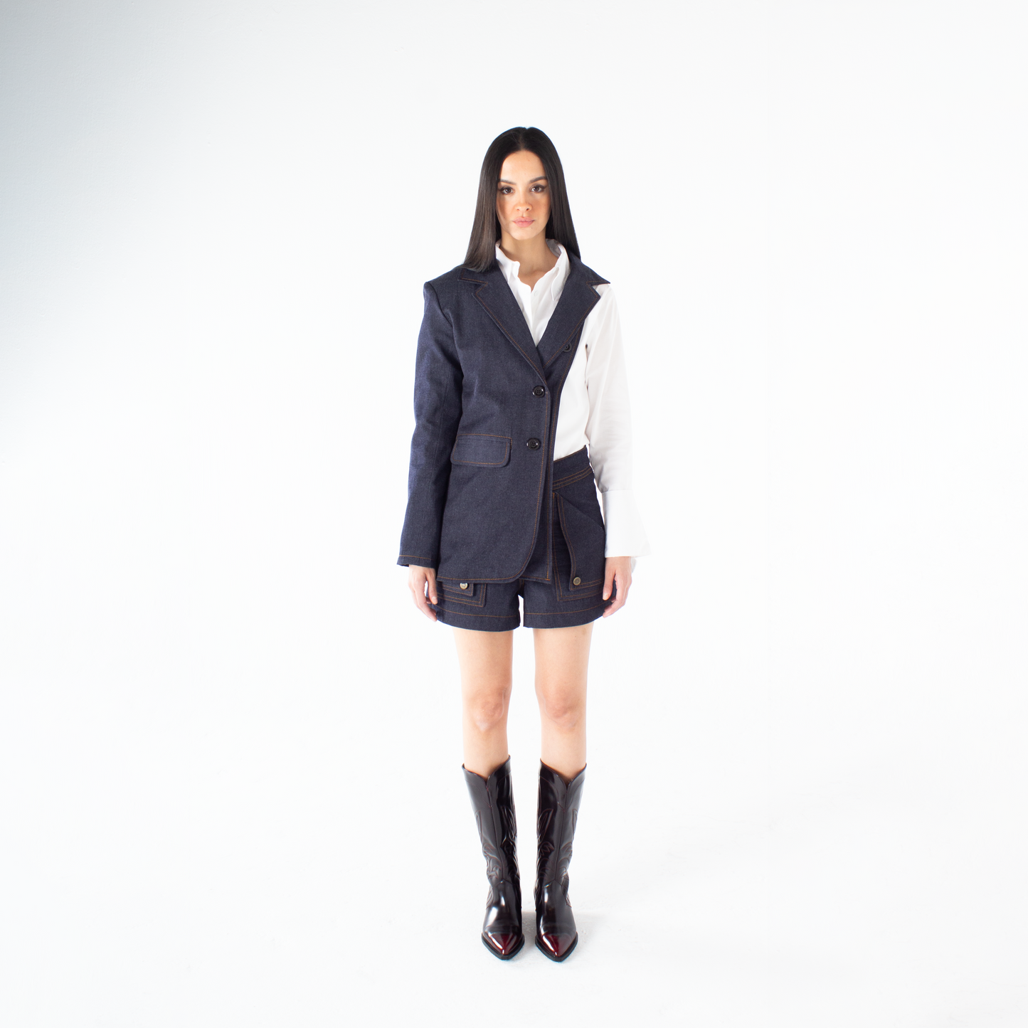 Denim Asymmetrical Jacket