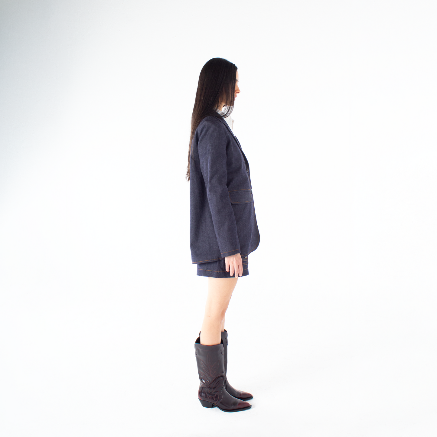 Denim Asymmetrical Jacket