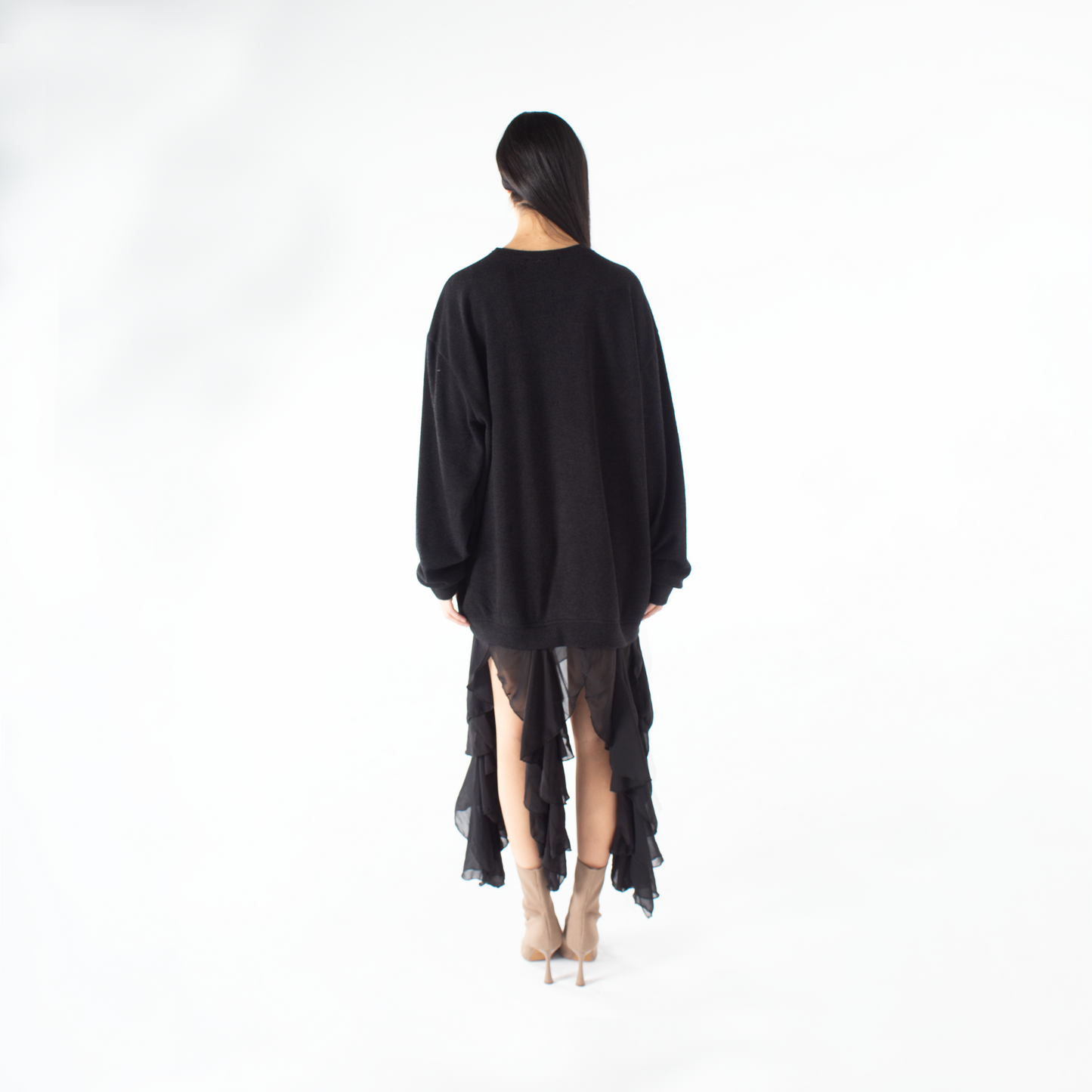 Wool Dress with Ruffles