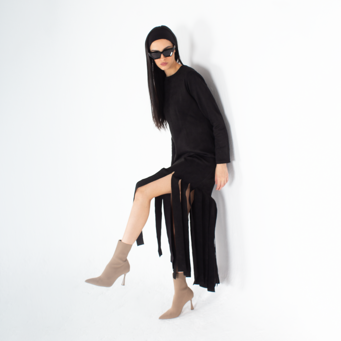 Suede Dress with Sharasheeb