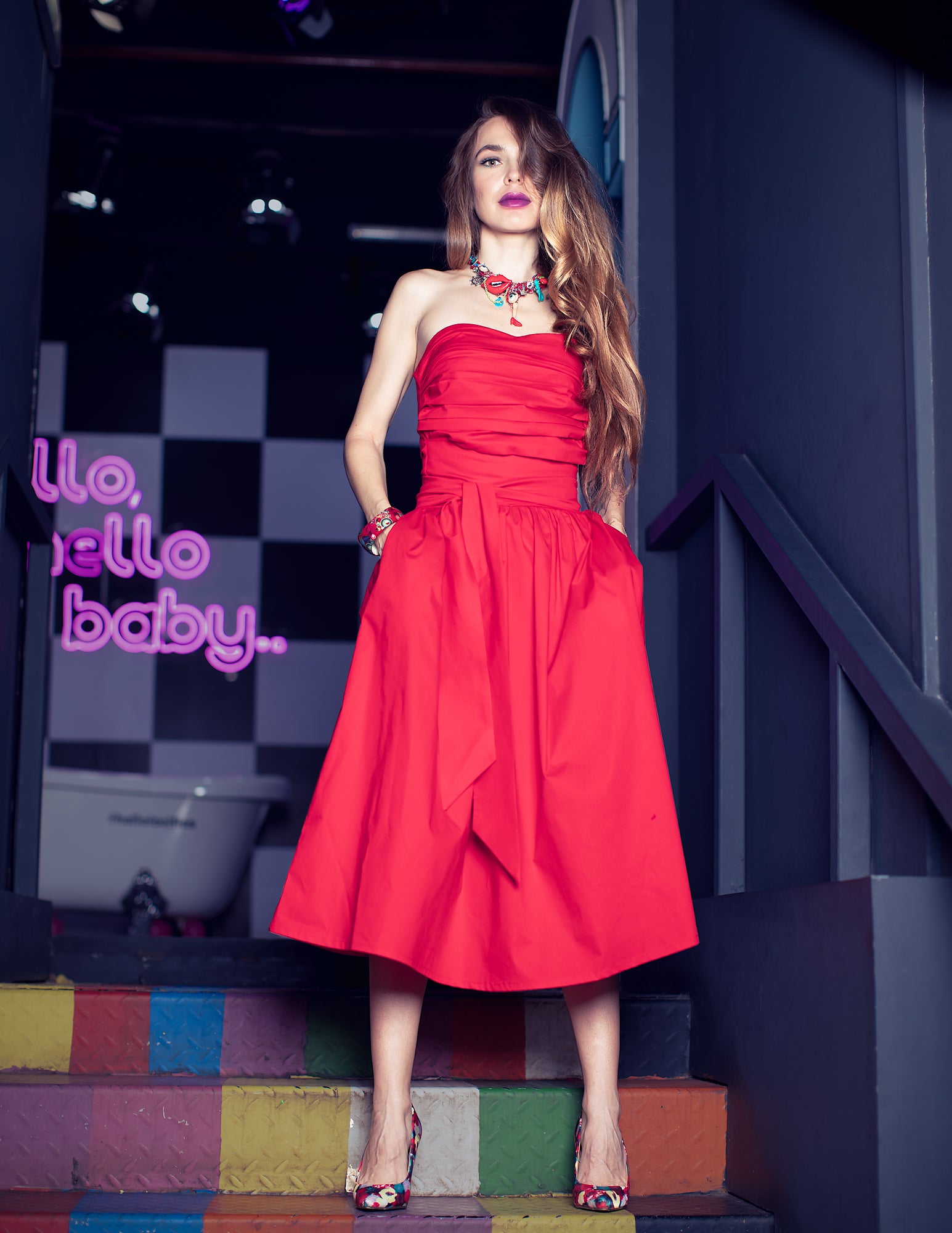 red rouge dress Ruby Rouge Corset Dress (Red)
