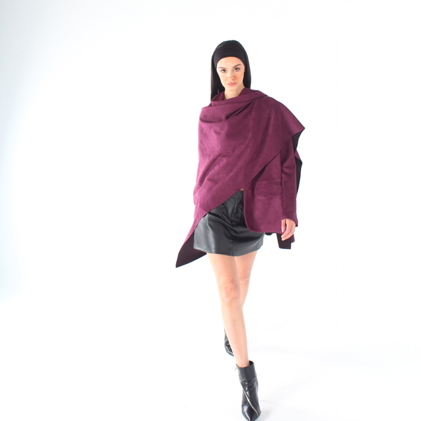 Suede Scarfed Jacket