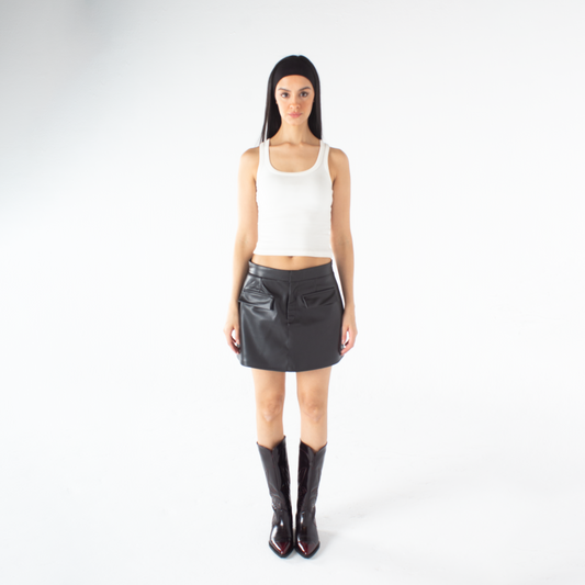 Leather Black Skirt