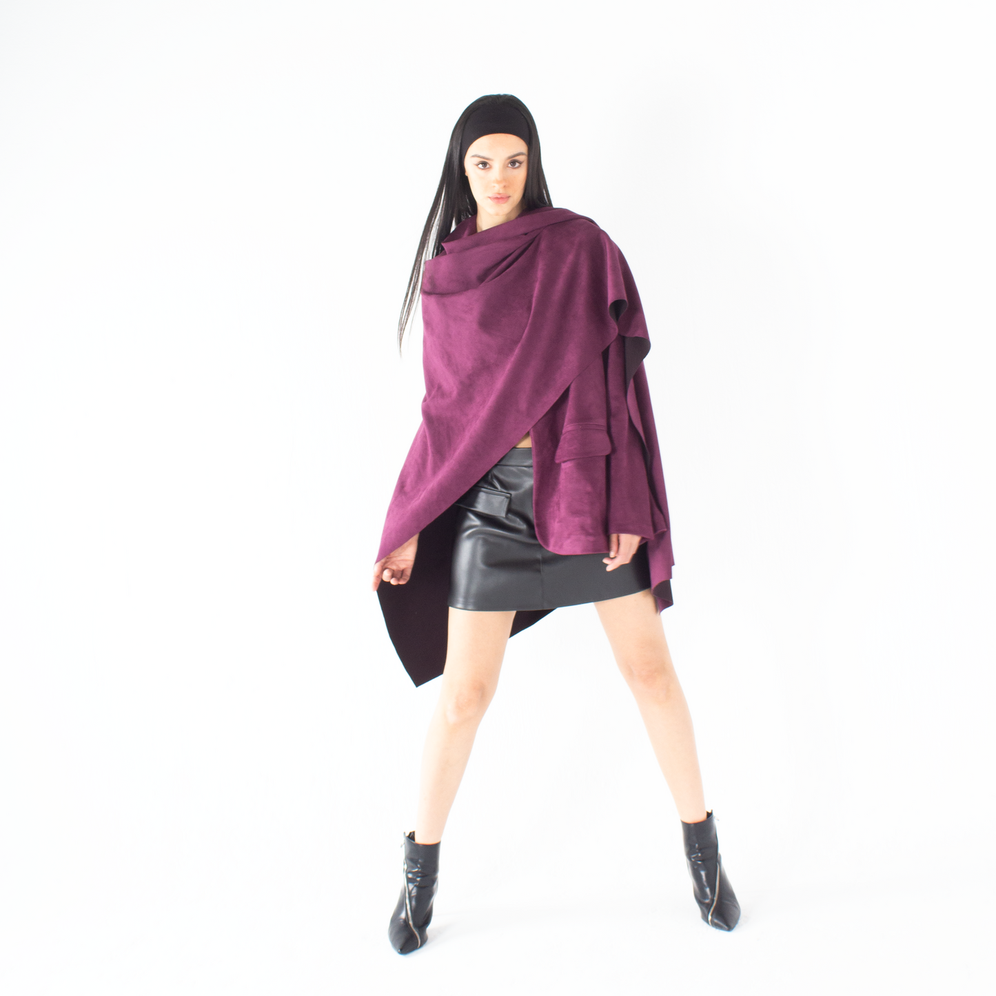 Suede Scarfed Jacket