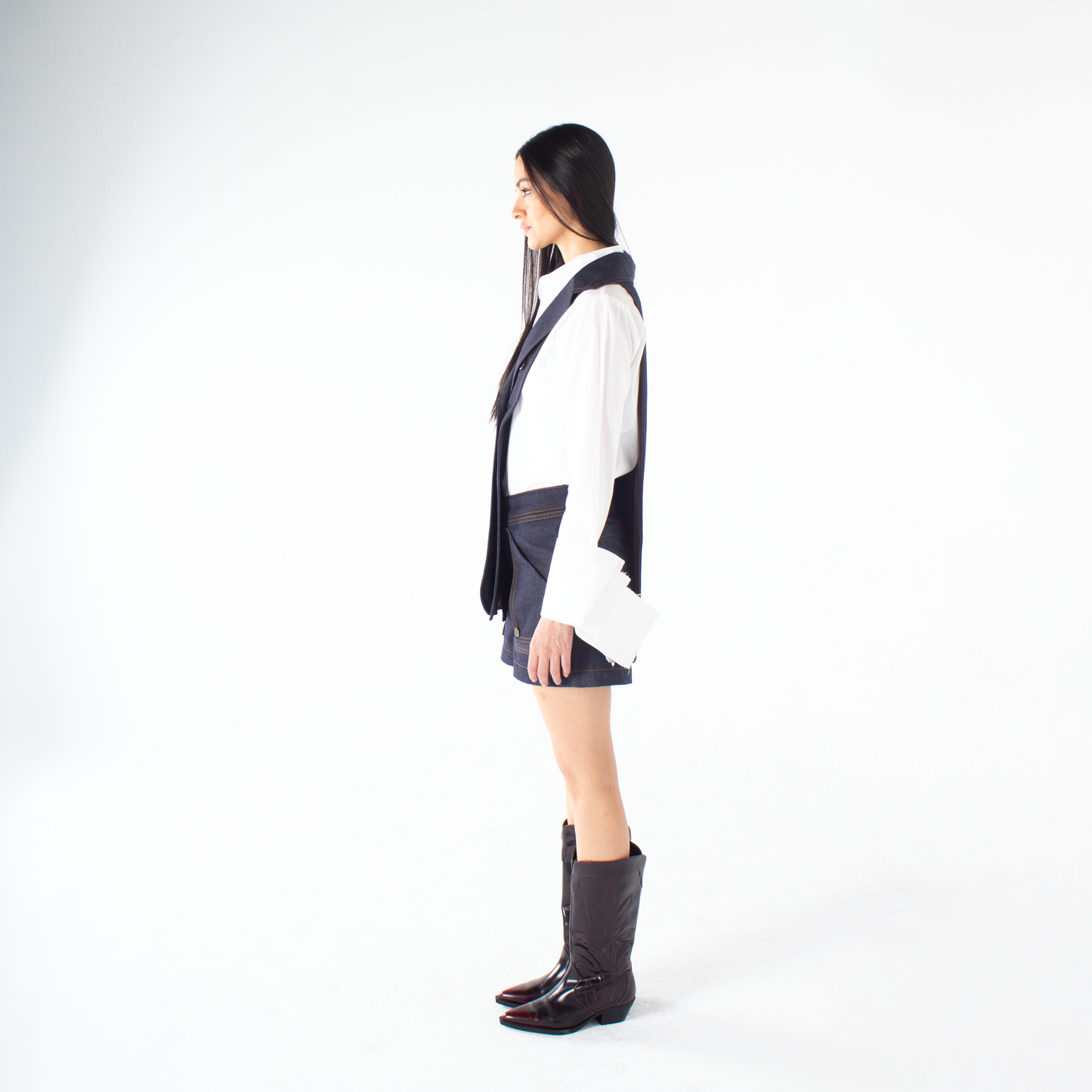 Denim Asymmetrical Jacket