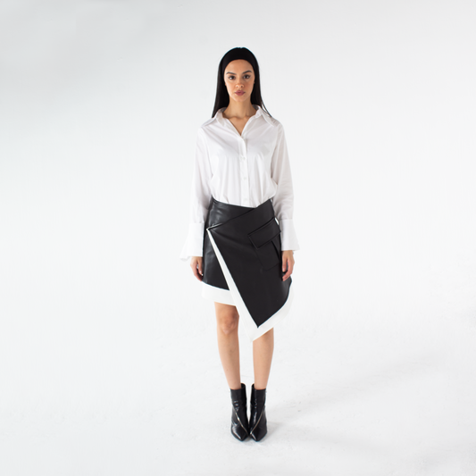 Envelope Chic Leather Skirt