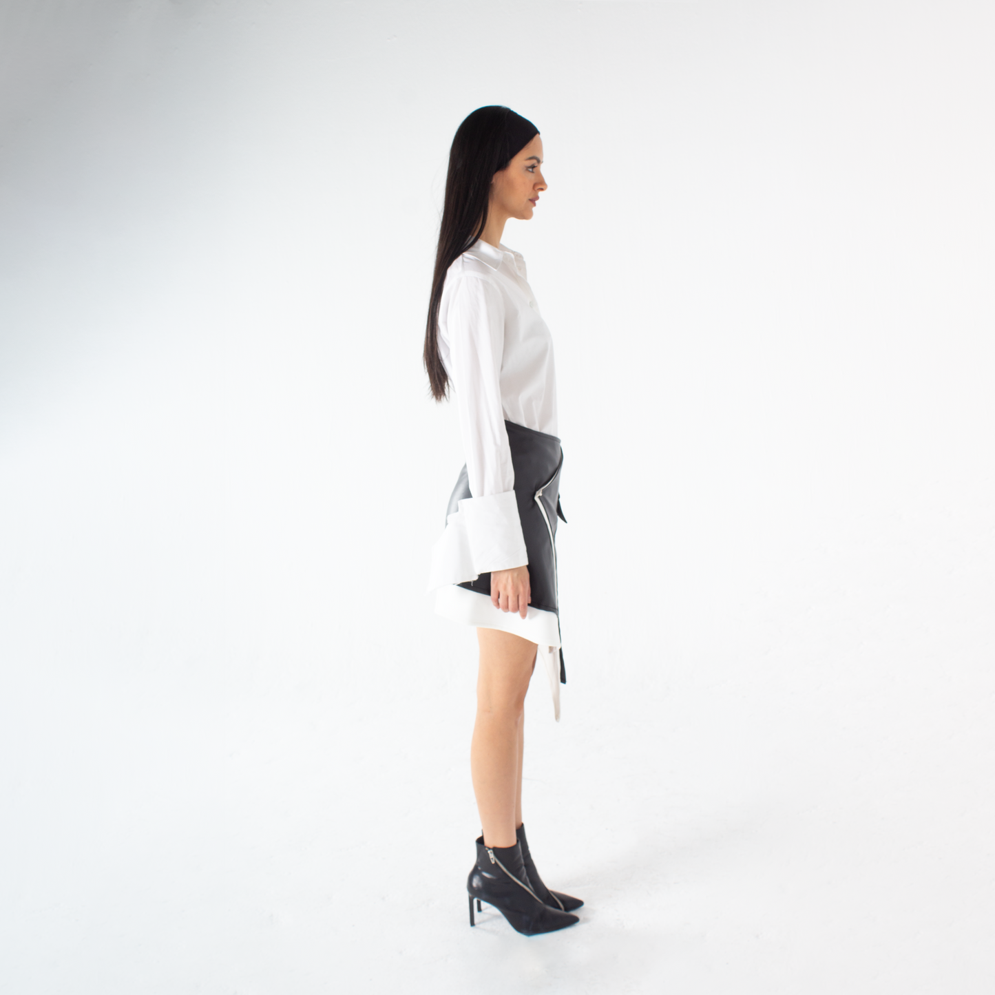 Envelope Chic Leather Skirt