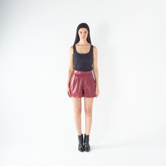 Rough Edge Leather Shorts