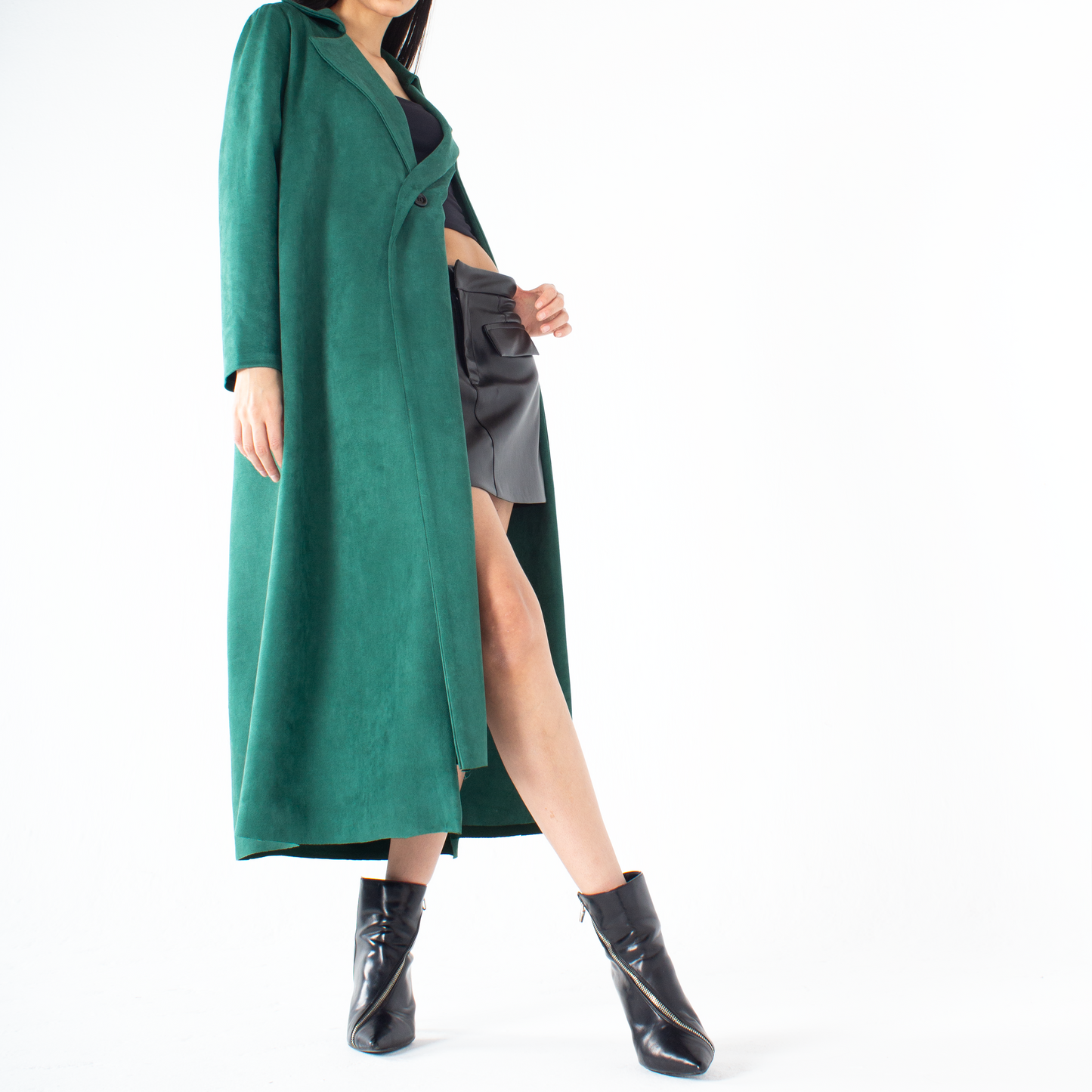 Asymmetrical Suede Coat