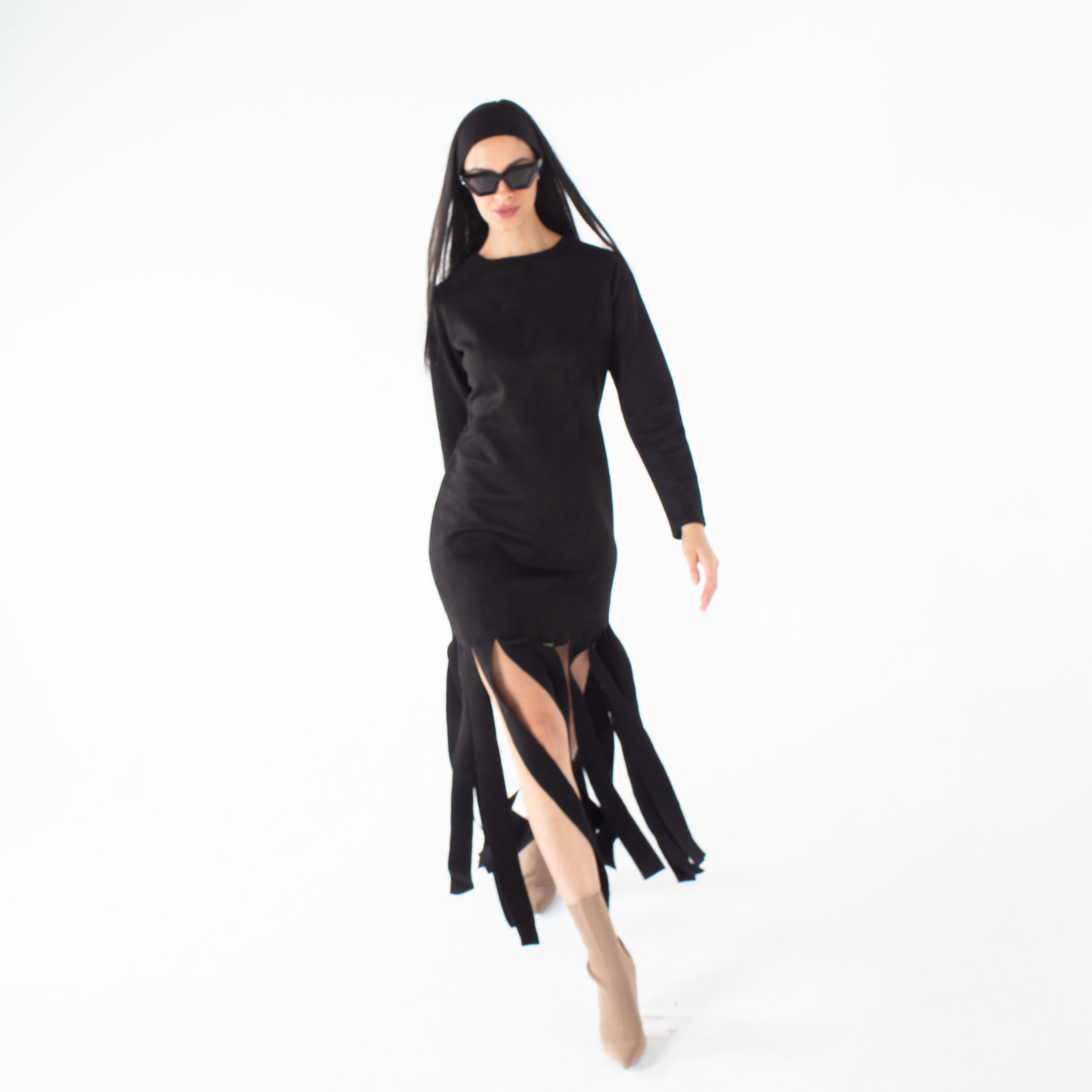 Suede Dress with Sharasheeb