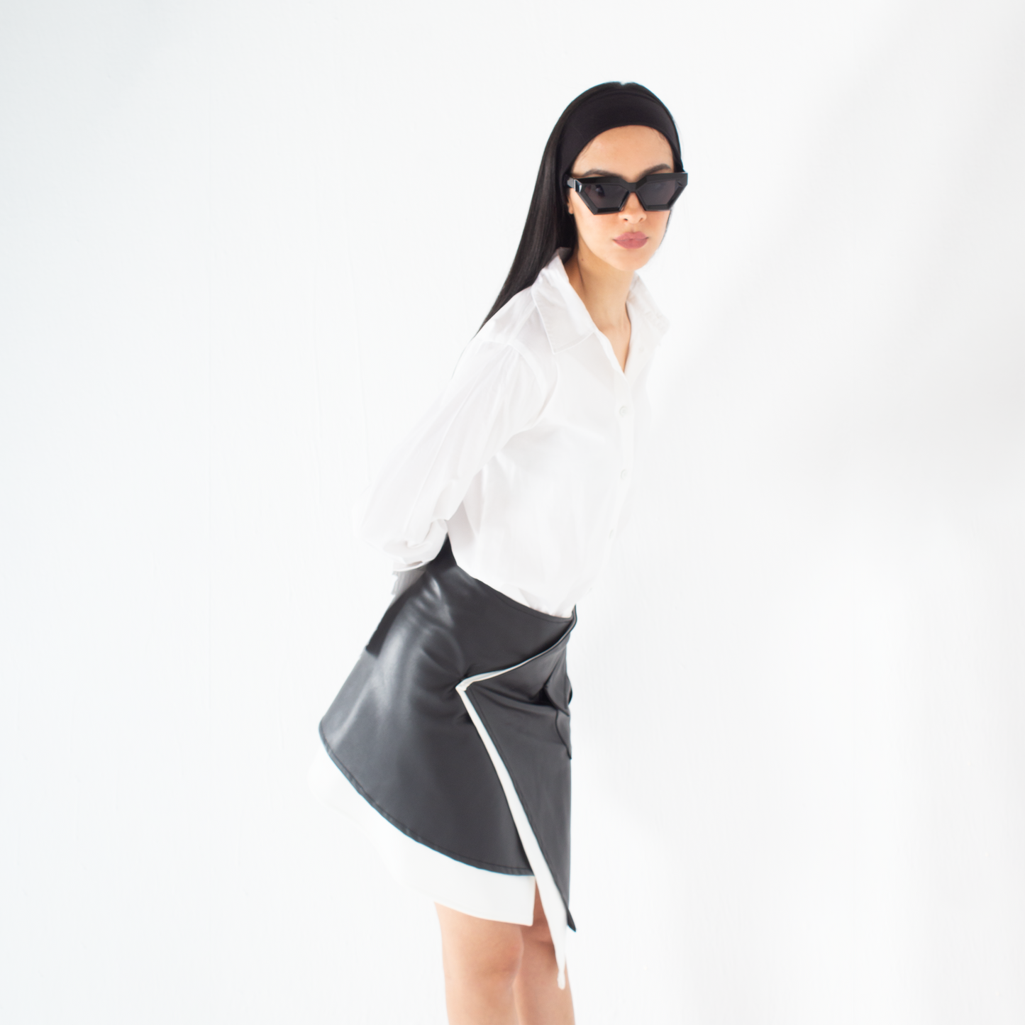 Envelope Chic Leather Skirt