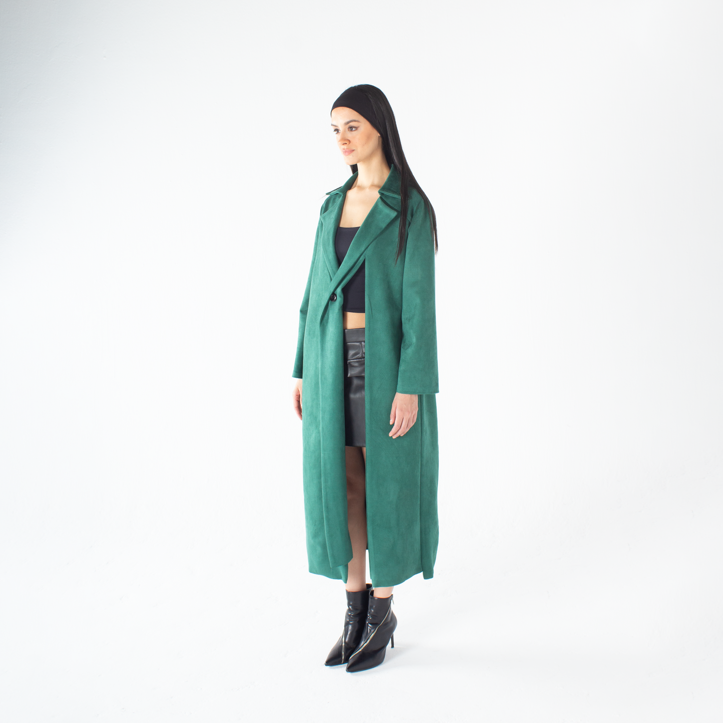 Asymmetrical Suede Coat