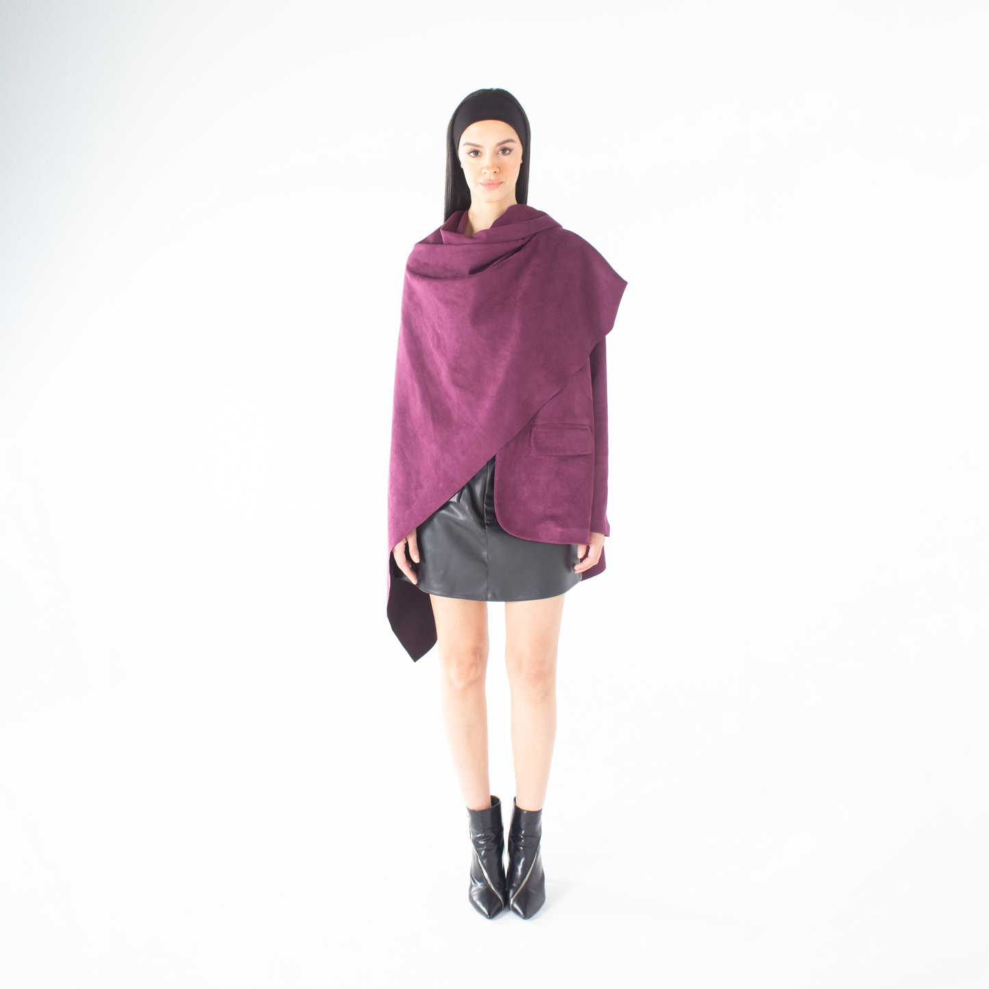 Suede Scarfed Jacket