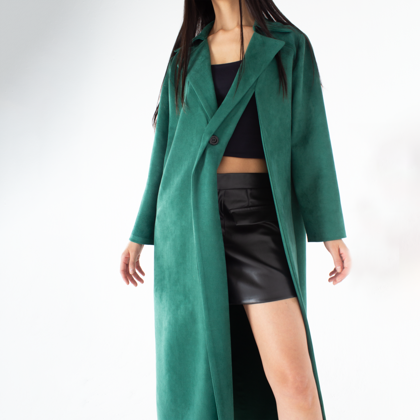 Asymmetrical Suede Coat