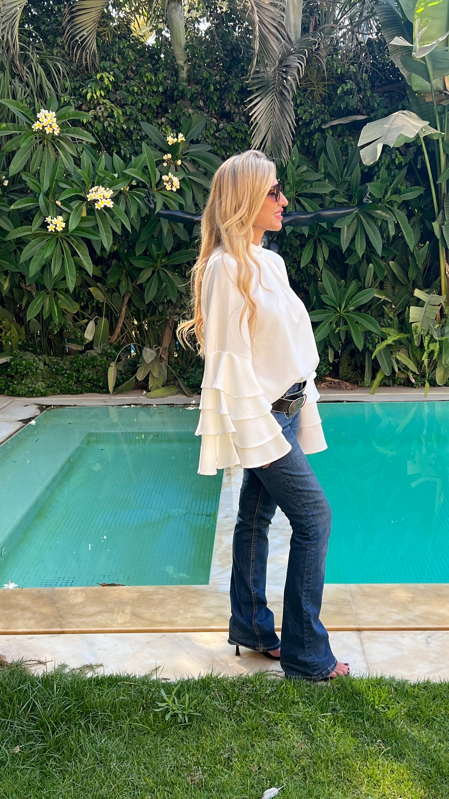 Waved Sleeve Top