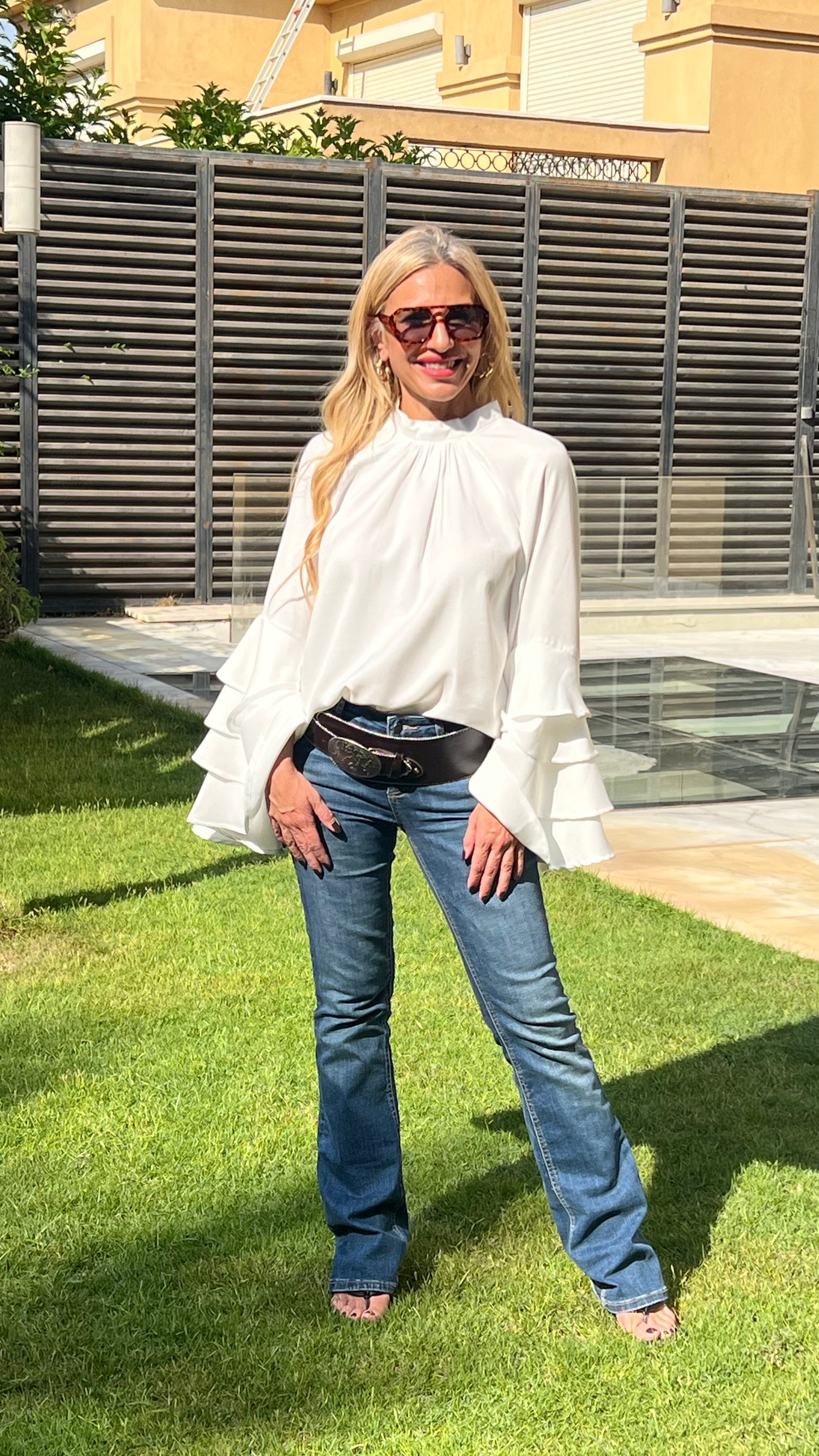 Waved Sleeve Top