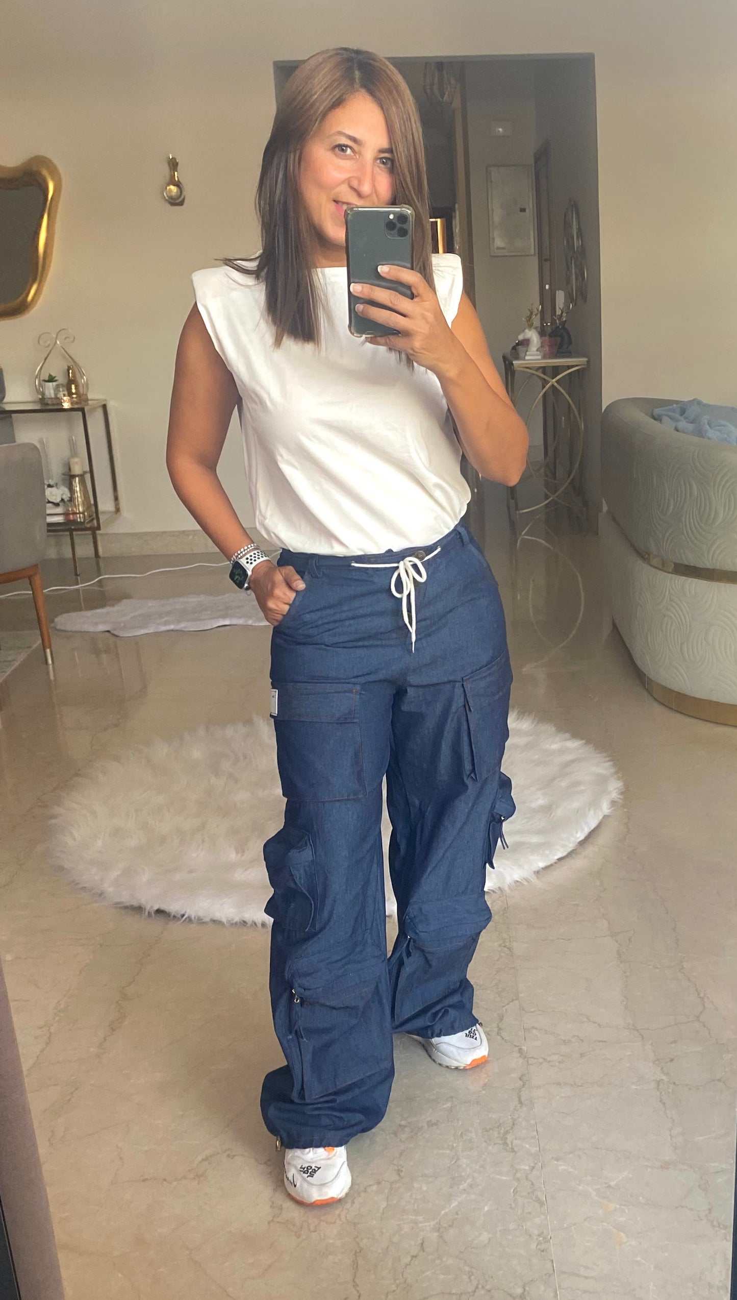 Denim Cargo Pants